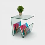 12mm Silicon (Glass Effect) Prestige Acrylic Lamp Table With Magazine Rack