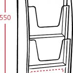 Maxi -Tier Leaflet Dispenser: A4 3 Pockets – 250mm (W) x 510mm (H)